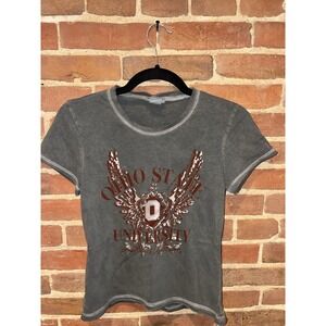 Ohio‎ State Buckeyes T-Shirt Women's Gray Short Sleeve Graphic